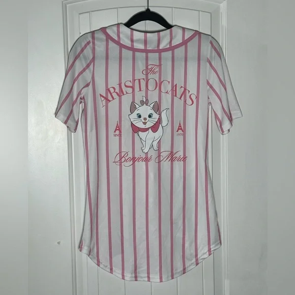 Disney’s Aristocats Marie Baseball Jersey Pink and White Striped Size XS - Picture 4 of 4